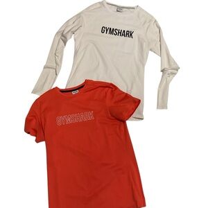 Gymshark orange and White Short Sleeve Tees